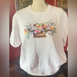 Lands' End Cotton 100% white color Sweater